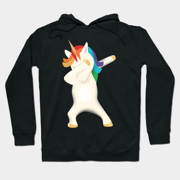 Dabbing Shirt Funny Dabbing Unicorn Cute T Shirt Hoodie by Xizin Gao